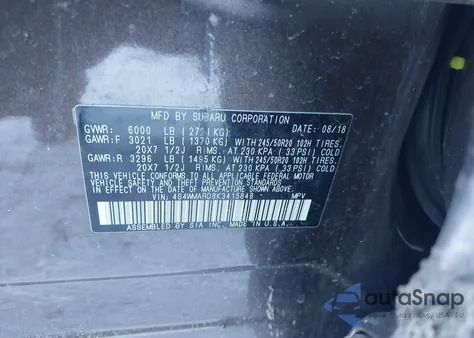 2019 Subaru Ascent Touring from USA, damaged, VIN 4S4WMARD8K3415848